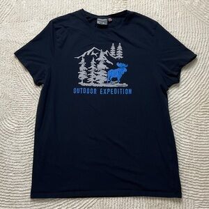 Swedemount Organic Cotton Women's Navy Elk Outdoor Expedition Tee Size XL